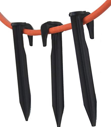 Haken Nägel bis 5,5 mm Kabel kompatibel für LandXcape LX ® Mähroboter Befestigungs Heringe Erdanker - verstärkter HQ ABS, Stück:300