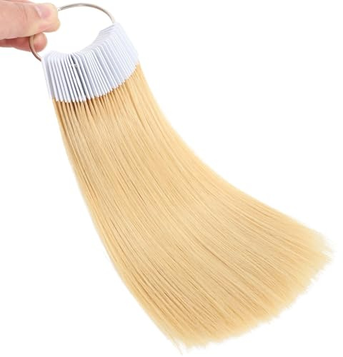 Human Hair Swatches Testing Color 613 Blonde Tone Level 9 Natural Samples for Salon Color Rings 30 Pieces 8 Inch