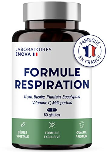 FORMULE RESPIRATION | Complement alimentaire | Thym, basilic sacré, plantain feuille, eucalyptus, millepertuis | Pollen | Adoucie, Apaise, Fluidifie | 60 Gélules | Fabriqué en France