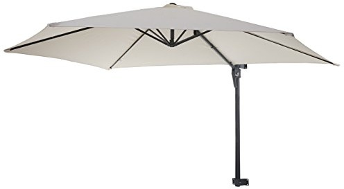Mendler Casoria-AM Sombrilla de pared/Ampelschirm para balcón, inclinable 3 m, poliéster aluminio/acero, 9 kg, color crema