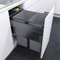 VAUTH-SAGEL Envi Space XX Pro Einbau Abfallsammler mit Frontanbindung, Mülleimer KB 450 mm Küche mit Dämpfung und Selbsteinzug, Behälter mit 2x 35 Liter, Kunststoff/Stahl lavagrau