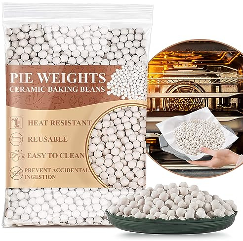 Sukh 0.94LB Pie Weights for Baking - Ceramic Pie Crust Weights Beans Reusable,Natural Ceramic Stoneware for Blind Baking Items,Homemade Kitchen Must Have,Round Household Steam Oven Stone