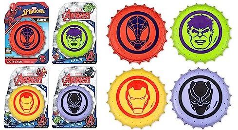 JA-RU Marvel Avengers & Spiderman Water Frisbee Soaker (4 Frisbees Assorted) Rubber Disc Water Toys for Kids & Adult. Outdoor Pool Toy & Beach Ball Games. Cool Summer Toys. Stocking Stuffers. 6814-4s