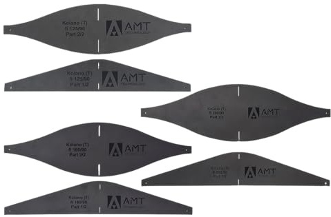 Hg hava Pochoir de découpe, matrice de découpe pour couper l'isolation pour coudes d'aération pressées, angle de 90°, gabarit de découpe, pochoir à découper, kit de Ø 125 mm, Ø 160 mm et Ø 200 mm
