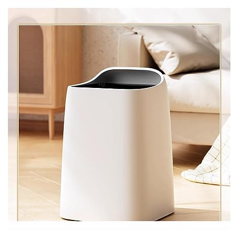 Kitchen Trash Can Trash Can Garbage Bin Wastebasket Simple Household Creative Plastic Bedroom Living Room Kitchen Bathroom without Lid Office, 10L Waste Basket(A)