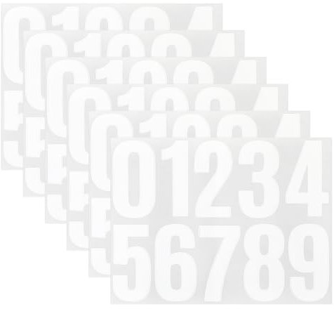 60 PCS Sticky Numbers for Wheelie Bins, Bin Numbers for Wheelie Bins, White Number Stickers Self-Adhesive Waterproof Peel for Mailbox House Address Door Signs