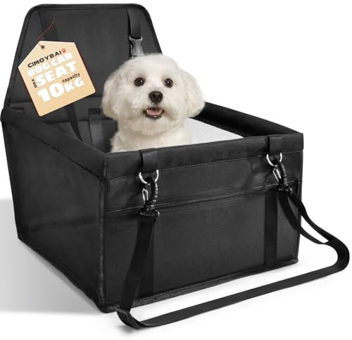 CIMOYBAI Extra Stabiler Hunde Autositz für Auto Rücksitz, Oxford Atmungsaktiv Waschbare Hundeautositz für Kleine bis Mittlere Hunde, Faltbar für Rückbank (Schwarz)