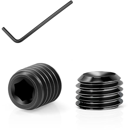 Viti senza testa, viti a esagono incassato con chiave inglese, viti senza testa, acciaio al carbonio classe 12.9, nero (200, M3 × 4)