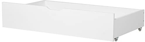 Beliani Set di 2 cassetti per letto con ruote in legno di pino massiccio bianco