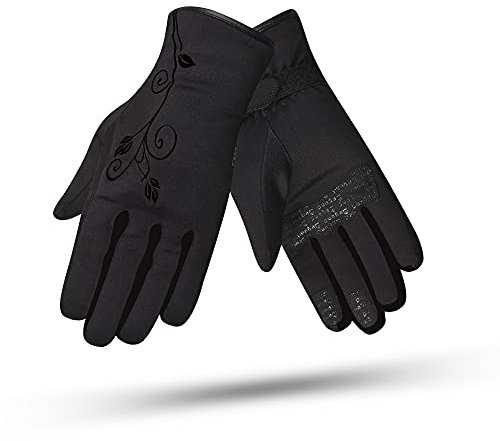 DEGEND LADY1 Schwarz | Winter Motorradhandschuhe Damen - Atmungsaktive Motorrad Handschuhe Frau mit Futter - Motorrad Zubehör - Handschuhe Schwarz