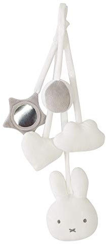 roba Miffy - Juego de 5 figuras de juego para colgar en el arco de juego y Montessori, juguete de actividad para colgar, con diseño de conejito, color blanco