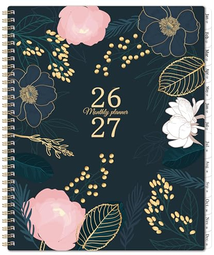 2026-2027 Monthly Planner - 18 Monthly Planner/Calendar 2026-2027, July 2026 - December 2027, 9‘’ x 11'', Months Tabs, Double-Sided Pockets, Twin-Wire Biding, Holidays, Notes Pages, Julian Dates