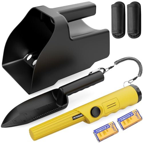 Metal Detector Handheld Pinpointer Waterproof - IP68 with Sand Scoop Shovel Professional 360 Search Pin Pointer Wand Accessories High Sensitivity Portable Detectors Treasure Pinpointing Finder Probe