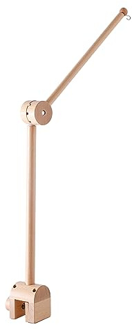 Promise Babe Soporte para móvil bebé Cama de madera para bebé, mesa para cambiar pañales, giratorio 360 ​​grados, altura ajustable, soporte móvil bebé, varilla para colgar caja música, campana cama