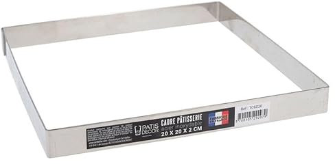 Cadre à pâtisserie inox H 2 cm - 20 x 20 cm