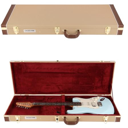 GHOSTFIRE Wooden Hard-Shell Cases Electric Guitar Case Super thick fit Stratocaster/Telecaster, Jaguar (V-EG2)