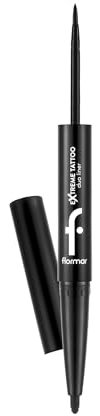 Flormar Extreme Tattoo Duo Liner-2-in-1 Eyeliner Waterproof e Gel Kajalstift–Gel Kajal per Trucco Occhi–Matita Interno Occhi Waterproof Morbida, Eyeliner Nero per Sguardo Intenso Effetto Smokey