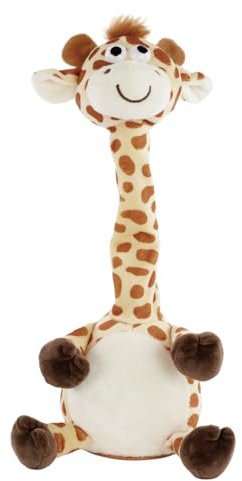 Idena 40362 - Jirafa parlanchina, Aprox. 32 cm, Peluche Repite Todo con una Voz Graciosa y Mueve el Cuello, Funciona con Pilas