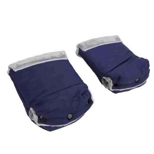 2 Stück Kinderwagen-, Winddichter Kinderwagen-Handwärmer, Verdickte, Flauschige Winter-Frostschutzhandschuhe mit Plüschsamt und Lammwollfutter (Blue)