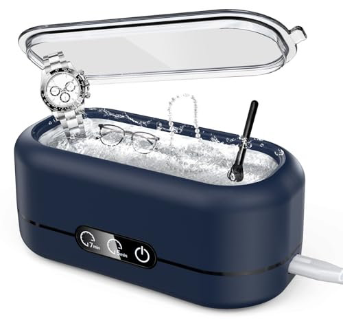 Limpiador ultrasónico con 4 ajustes de tiempo, dispositivo ultrasónico de 300 ml, 45000 Hz, dispositivo de limpieza ultrasónica para gafas, prótesis dentales, relojes, joyas, chupetes