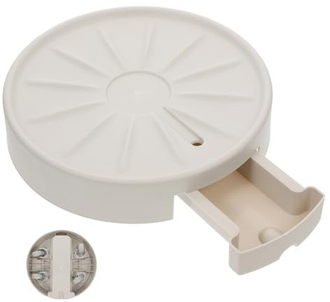 YARNOW Vaso da Fiori Mobile Sottovaso Rotondo Bianco con Ruote nascoste e deposito Acqua per Piante da Appartamento, Rullo per Piante Interni