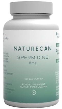 Spermidin 5 mg – 60 Veganska Kapslar – laboratorietestad - Tillverkad i EU - Kosttillskott – Naturecan