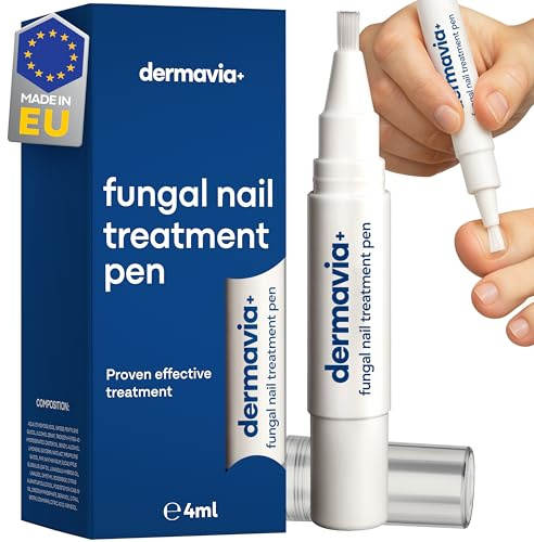 DERMAVIA+ Trattamento per Funghi delle Unghie – Cura il piede d’atleta, la tigna e il prurito – Penna a Torsione 4 ml – Adatto ai diabetici – Trattamento clinicamente testato – Facile da usare