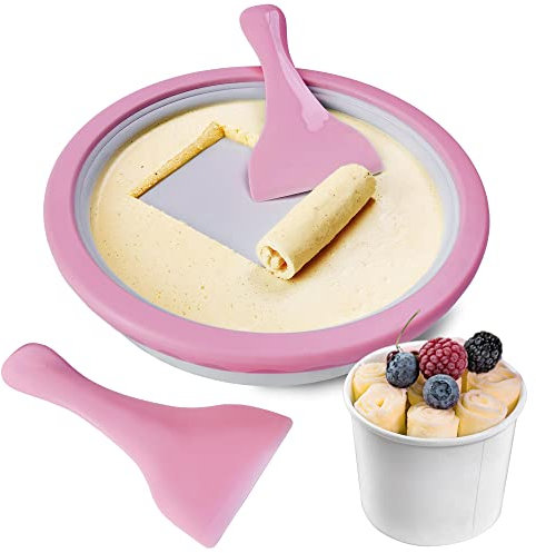 Monsterzeug Monsterzeug Rolleneismaschine, Eismaschine, Eisrollen-DIY-Set, Teppanyaki, Pink