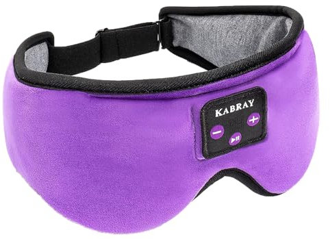 Kabray Sleeping Headphones Bluetooth Sleep Mask with Ultra Thin Speakers, Soft Comfortable Tech Gadgets for Women Men, Headphones for Side Sleepers Insomnia Meditation Travel