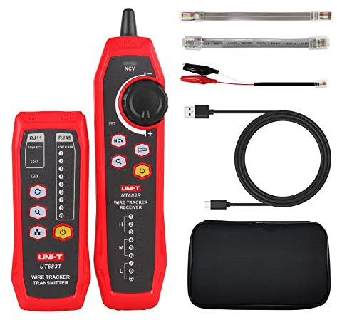 UNI-T UT683KIT Cable Tracer Wire Tracker for RJ11 and RJ45 Cables Tester, Telephone Line Finder Cable Collation, Network Maintenance Collation, Repairing Networking Tool