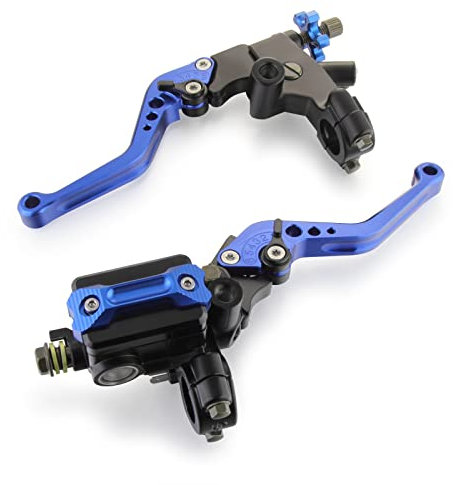 Madlife Garage Universal Bremshebel Motorrad Brems Kupplungszylinder Kupplungs Hauptbremszylinder für Motorräder mit 7/8 Zoll (22 mm) Lenker Blau