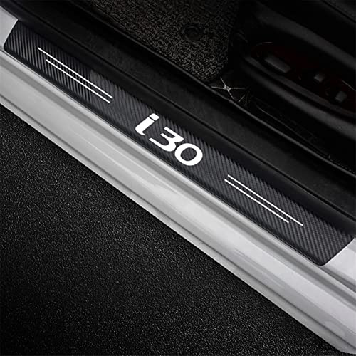 4 Piezas Pegatinas Umbral de Puerta de Coche Protector para Hyundai I30 FS GD PD2016 2017 2018 2019 2020 2021, Tira Umbral Fibra De Carbon, Decoración para Estribos de Coche