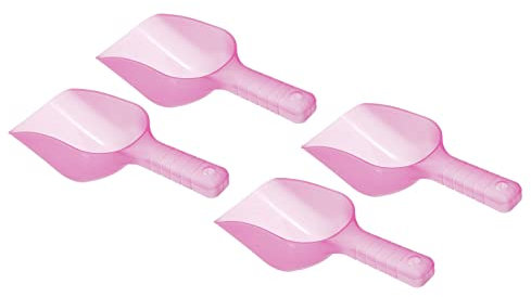 PATIKIL 12oz Ice Scoop, 4 Pack Plastic Ice Maker Shovel for Kitchen Bar Party, Pink