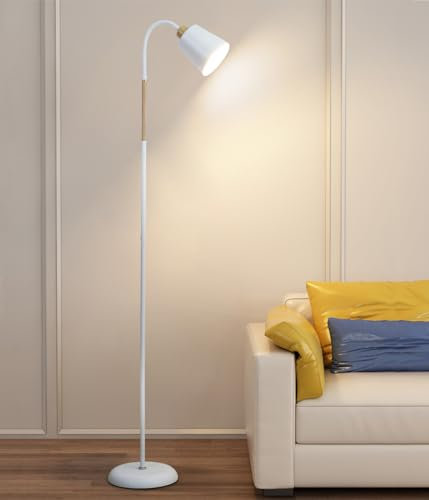 ANTENLICHT Lampada da Terra Bianca 360 VILI | Piantana Moderna Lampada E27 max 60W | Lampada da Divano in metallo con altezza 159cm | Lampada Lettura per Salotto, Camera da Letto (Senza Lampadine)