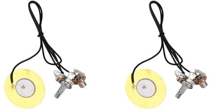 2 unidades de pastilla de metal de 50 mm, transductor piezoeléctrico precableado, amplificador para guitarra acústica y ukelele