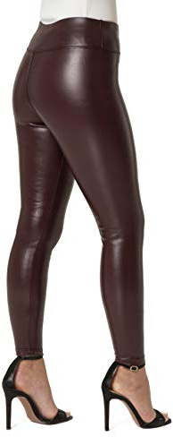 Festival Women's Leather Leggings High Waist Ladies Luxury Sexy Shiny Wet Look Faux Stretch Pant Trousers (UK, Numeric, 12, 14, Regular, Regular, Chocolate)