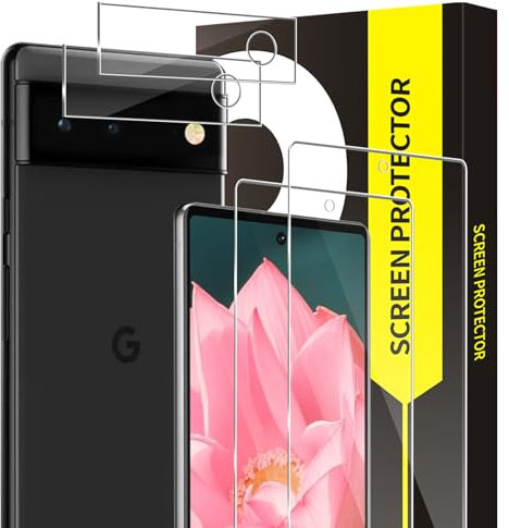 Bodyguard 2+2 Stück Schutzfolie für Panzerglas für Google Pixel 6A 5G Displayfolie, 9H Härte Schutzglas+Kameraschutz, Frei von Kratzern, 2,5D runde Kante, 0,33mm HD Blasenfreie Pixel 6A Displayschutz