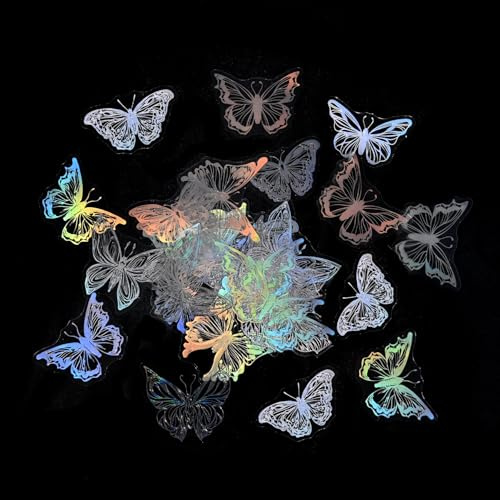 45 pegatinas de mariposa, bonitas y estéticas, impermeables, ideales para botellas de agua, scrapbooking, botellas, equipaje, teléfono y laptop.
