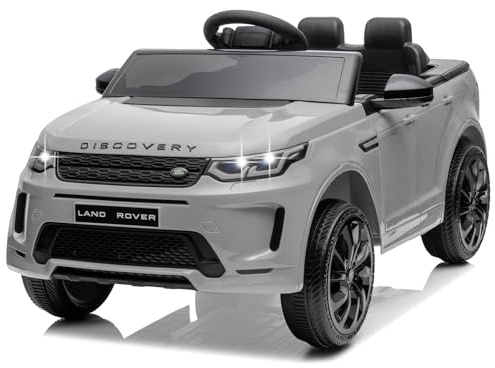 CoolGrows Land Rover Ride on Car, Electric Cars for Kids, with Remote Control, LED Lights, Music, 3 Speed Modes Smooth Start for 3-6 Years Old, Black, Max Weight 25KG (Grey)