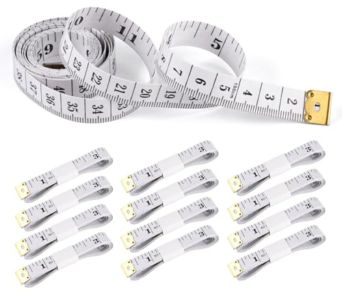 12 Stück Doppelseitige Schneider Maßband, 150 cm/60 Zoll Schneidermaßband, Flexibles MaßBand für Müheloses Konturieren Und Präzises Messen von Gekrümmten, Ideal für Körpermaße, Diy-Kleidungprojekte