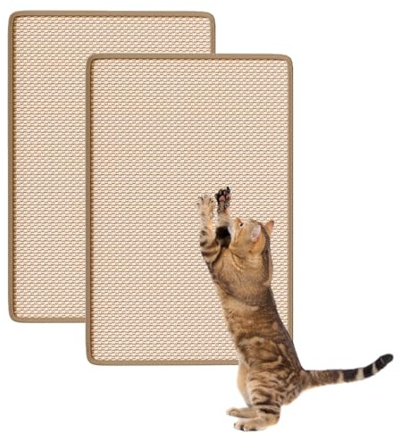 Pack of 2 Cat Scratching Mat 50 x 25 cm Sisal Carpet Scratch Protection Self-Adhesive for Sofa and Wall Rabbit Scratching Mat Cat Scratching Board Wall Rabbit Accessories for Rodents for Biting