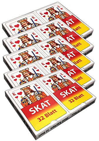 HAC24 5X Klassische Skatkarten 2x32 Kartendeck Skatspiel Skat Karten Poker Spielkarten