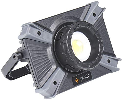 Northpoint LED Baustrahler Flutlicht mit Akku Leuchtfokussierung integrierte USB Powerbank Arbeitsstrahler dimmbar