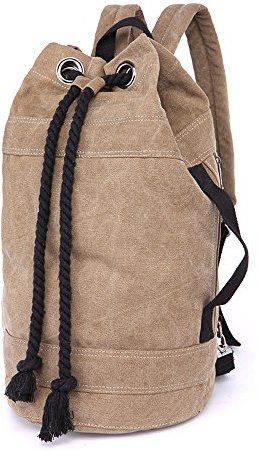 LOSMILE Borsa sportiva in tela, borsa da viaggio, borsa per weekend, borsa a tracolla, zaino., Marrone L, L-Brown, Borsa da viaggio
