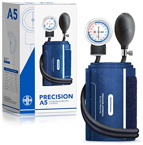 AIESI® Professionelles manuelles Blutdruckmessgerät für Erwachsene ohne Stethoskop Precision A5, Garantie 24 Monate