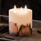 Lights4fun TruGlow® LED Stumpenkerze mit 3 LED Flammen und Timer batteriebetrieben 12cm