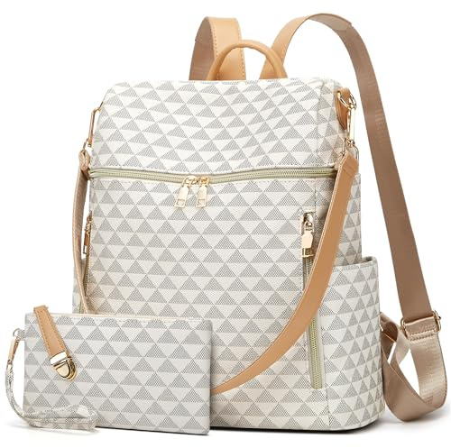 Makes Backpack Purse for Women PU Leather Travel Satchel Handbag Convertible Design Bag with Purse 2 Piece