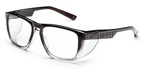 UNIVET | 573 Diamond Clear KN, Arbetsskyddsglasögon, Blå Ljusglasögon, Reptålig lins, Elegant (EN166, EN170), Diamond/After dark