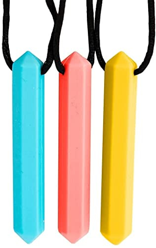 Tilcare Chew Chew Collana per Masticare il Pastello Sensoriale - Migliori Strumenti per l'Autismo - Durevoli e forti Giocattoli Masticabili in Silicone - Ciondolo per Masticare per Ragazzi e Ragazze
