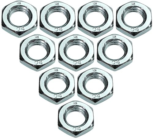 AERZETIX - C49456 - Lot de 10 Écrous bas M12 hexagonaux/6 pans - contre écrous à filetage métrique - en acier zingué